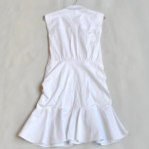 NIB$478 Veronica Beard Bell Stretch-Cotton Bottom Ruched Shirt Dress 0 XS - Picture 14 of 16
